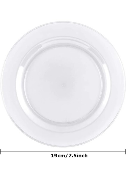 19CM Tarzı 20 Adet Şeffaf Plastik Tabaklar -19CM Tek Kullanımlık Salatatatlı Tabakları- Clear Premium Sert Plastik Meze Tabaklarıküçük Pasta Tabakları (Yurt Dışından)
