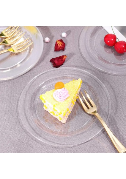 19CM Tarzı 20 Adet Şeffaf Plastik Tabaklar -19CM Tek Kullanımlık Salatatatlı Tabakları- Clear Premium Sert Plastik Meze Tabaklarıküçük Pasta Tabakları (Yurt Dışından)