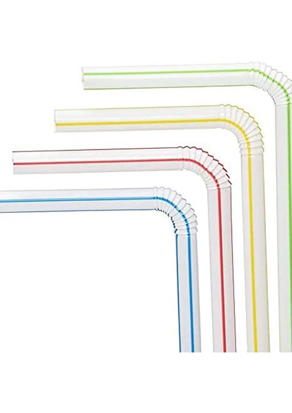 500 Adet Stil Lastic Içme Pipetleri 8 Inç Uzun Çok Renkli Çizgili Bedable Tek Kullanımlık Pipetler Parti Çok Renkli Gökkuşağı Samanı (Yurt Dışından)