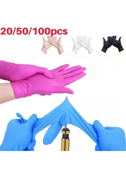 20 Adet Mavi Stil Xl Beden Adet Nitril Eldiven Tek Kullanımlık Mutfak Lateks Eldiven Ev Mutfak Laboratuvar Temizlik Eldivenleri Kek Araçları (Yurt Dışından)