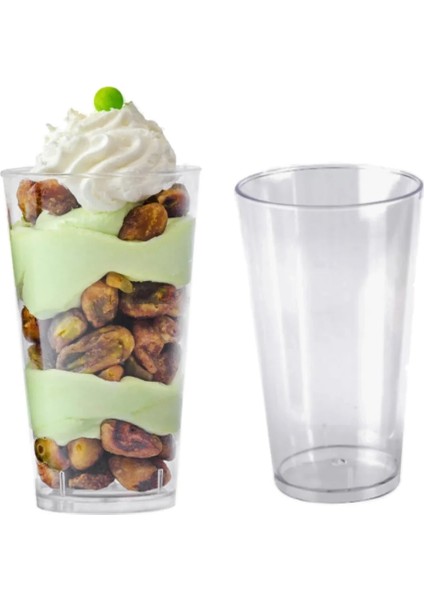 Trapez Stilini Temizle 50 Parça Tek Kullanımlık Plastik Bardaklar Şeffaf Dssert Kupası Çikolatalı Jöle Mousse 60MLML Için Şeffaf Trapez Yuvarlak Gıda Kabı (Yurt Dışından)