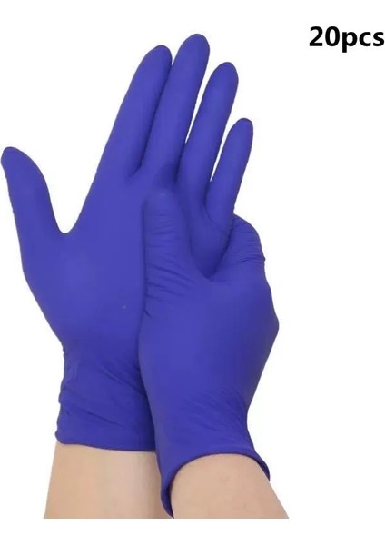 20 Adet Tarzı L Beden Mavi-Mor Tek Kullanımlık Eldivenler Nitril Lateks Eldivenler Ev Mutfak Laboratuvarı Temizlik Eldivenleri Kek Araçları Aksesuarları (Yurt Dışından)