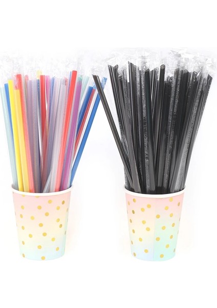 Şeffaf Stil Temizle Bireysel Sarılmış Içecek Pp Pipetler Pipet Içecek Parti Malzemeleri Tek Kullanımlık Plastik Pipetler Doğum Günü Kutlaması (Yurt Dışından)