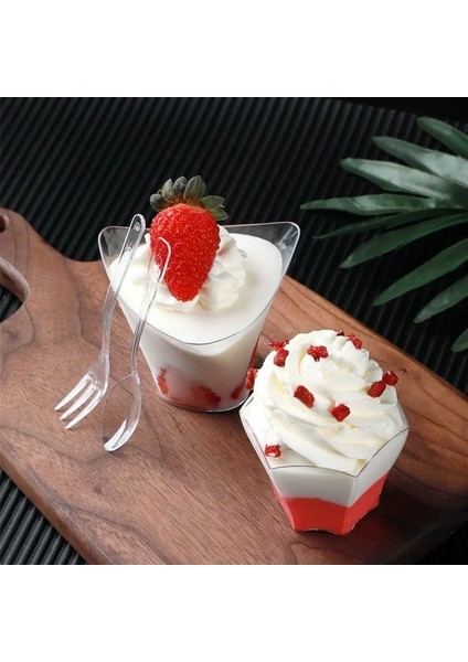 60ML Tarzı 10 Parça Tek Kullanımlık Plastik Bardaklar Jöle Yoğurt Mousses Tatlı Pişirme Için Şeffaf Porsiyon Şeffaf Trapez Gıda Kabı (Yurt Dışından) indirimleri