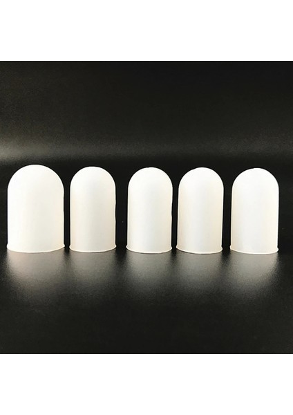 Beyaz Stil 5 Adet Silikon Parmak Koruyucu Parmak Kapakları Yüksek Sıcaklık Anti-Haşlanma Parmak Koruyucusu Dayanıklı Kaymaz Parmak Koruyucu (Yurt Dışından)