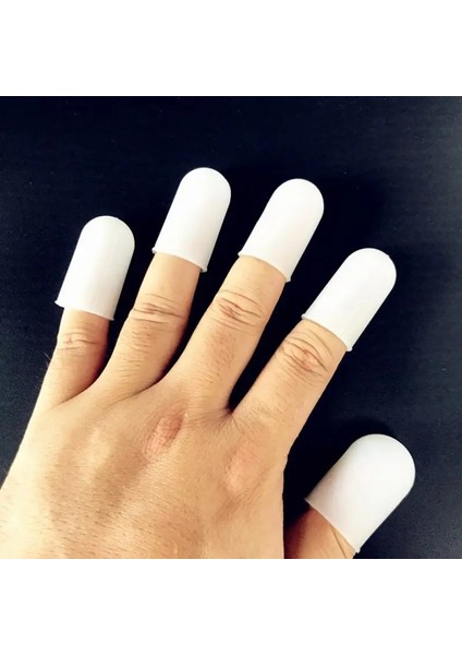 Beyaz Stil 5 Adet Silikon Parmak Koruyucu Parmak Kapakları Yüksek Sıcaklık Anti-Haşlanma Parmak Koruyucusu Dayanıklı Kaymaz Parmak Koruyucu (Yurt Dışından) fiyatları