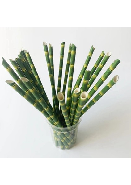 B Tarzı 19CM 100 Adet Kraft Kağıt Tek Kullanımlık Strawers Ev Mutfak Bar Aksesuarları Parti Malzemeleri Bir Kez Yaratıcı Kağıt Bambu Desen Payet (Yurt Dışından)
