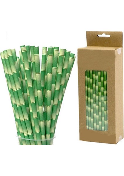 B Tarzı 19CM 100 Adet Kraft Kağıt Tek Kullanımlık Strawers Ev Mutfak Bar Aksesuarları Parti Malzemeleri Bir Kez Yaratıcı Kağıt Bambu Desen Payet (Yurt Dışından)