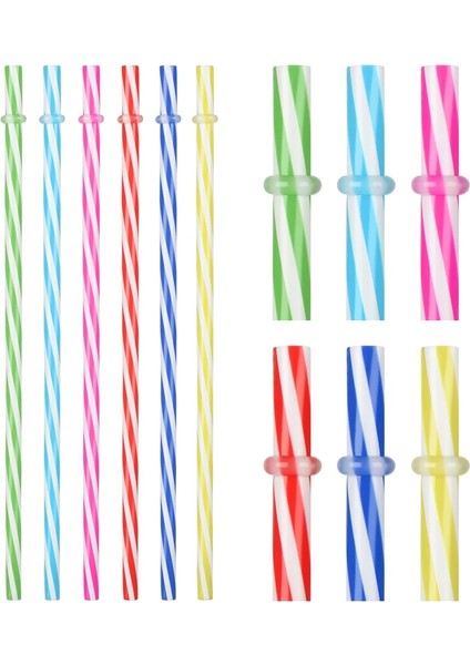 Gül Kırmızı Tarzı Tek Kullanımlık Renkli Yeniden Kullanılabilir Şeker Çizgili Sert Plastik Pipetler Bar Kokteyl Pipetleri Pub Parti Malzemeleri (Yurt Dışından)