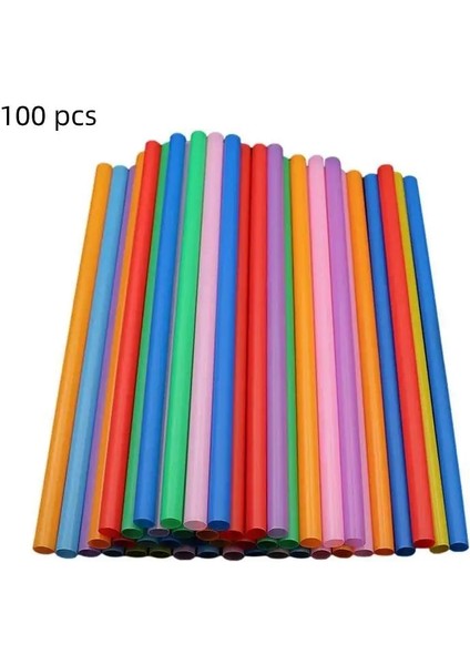 Yaklaşık 26CM x 1cm Tarzı Pipetler Plastik Içecekler Için Kalın Renkli Siyah Içme Suyu Barı Kabarcık Aksesuarı Tek Kullanımlık Milkshake Kokteyl Tüpü (Yurt Dışından)