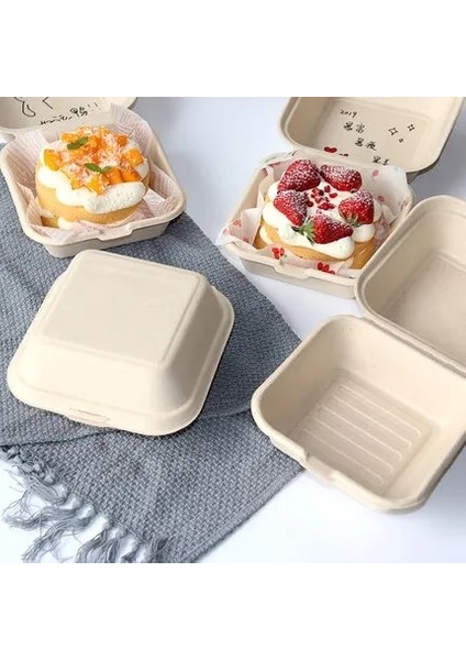 18 cm Tarzı Kağıt Pedi 40 Adet Adet Tek Kullanımlık Öğle Yemeği Kutusu Çevre Dostu Bento Kutusu Fırın Konteyner Meyve Hamburger Kek Yemek Hazırlama Ambalaj Gıda Kabı (Yurt Dışından) fiyatları