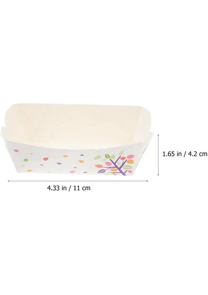100 Adet 11X6.5X4.2CM Tarzı Adet Tek Kullanımlık Kağıt Yemek Servis Tepsisi Kraft Kağıt Take-Out Tekne Şekli Aperatif Açık Kutu Patates Kızartması Tavuk Depolama Tepsisi (Yurt Dışından)