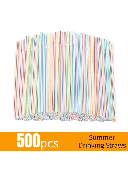 500 Adet Tarzı M Renkli Tek Kullanımlık Plastik Kavisli Pipetler Düğün Doğum Günü Partisi Bar Içecek Aksesuarları (Yurt Dışından)