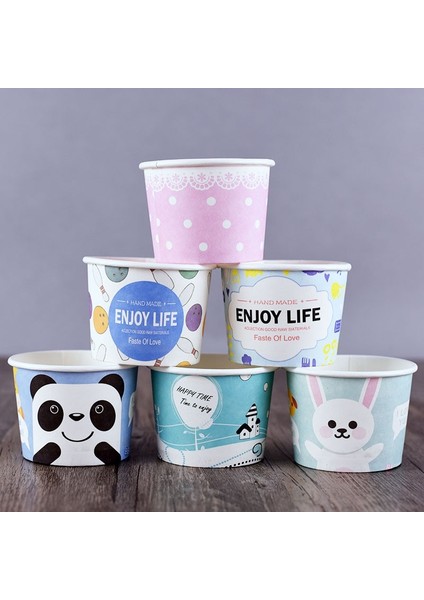 Sadece Cup2 Tarzı 7CM50 Adet Aper Bardak Doğum Günü Partisi Şeker Kapaklı Bardak Yüksek Li Karikatür Dondurma Kasesi 200ML Küçük Yuvarlak Tek Kullanımlık (Yurt Dışından)