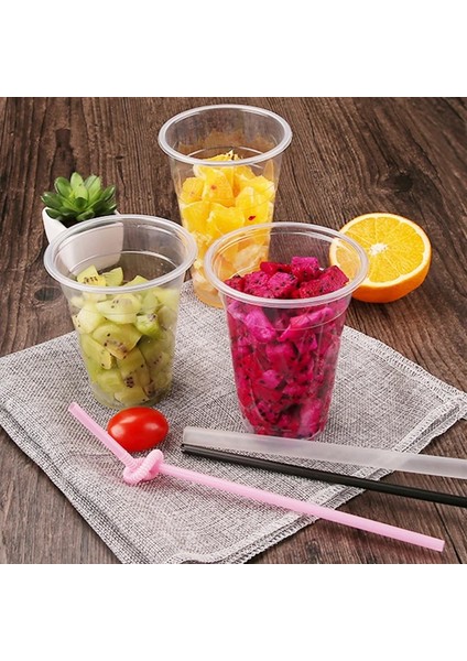Kapak 1 Tarzı 390ML Kalın Şeffaf Pp Plastik Bardaklar Tek Kullanımlık Kahve Fincanı Süt Çay Suyu Içecek Ambalaj Kapaklı Bardaklar Paket Servisi Olan Restoran Paketleri (Yurt Dışından)