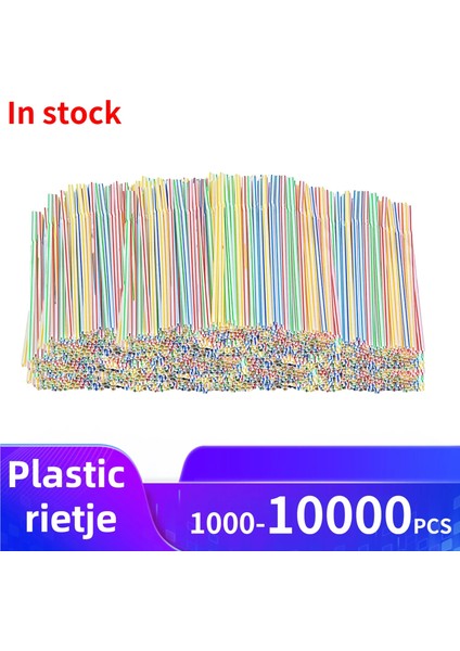 Plastik Pipet Tarzı 1000 Adet Adet Tek Kullanımlık Plastik Içme Pipetleri Plastik Hasır Çok Renkli Çizgili Bükülebilir Dirsek Pipet Parti Mutfak Bar Malzemeleri (Yurt Dışından)