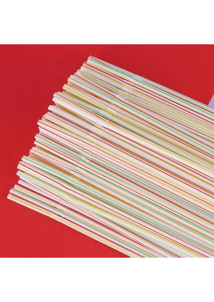 Plastik Pipet Tarzı 1000 Adet Adet Tek Kullanımlık Plastik Içme Pipetleri Plastik Hasır Çok Renkli Çizgili Bükülebilir Dirsek Pipet Parti Mutfak Bar Malzemeleri (Yurt Dışından)
