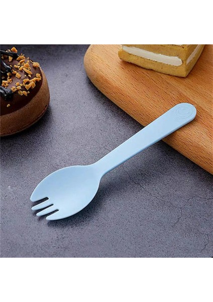 Mavi Stil 100 Adet Et Tek Kullanımlık Plastik Kaşık Çatallar Kek Dondurma Salatası Meyve Tatlısı Çorbası Çay Kahve Partisi Kek Pişirme Dükkanı Tedarik (Yurt Dışından)