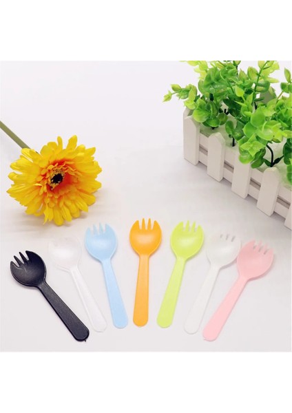 Mavi Stil 100 Adet Et Tek Kullanımlık Plastik Kaşık Çatallar Kek Dondurma Salatası Meyve Tatlısı Çorbası Çay Kahve Partisi Kek Pişirme Dükkanı Tedarik (Yurt Dışından) indirimleri