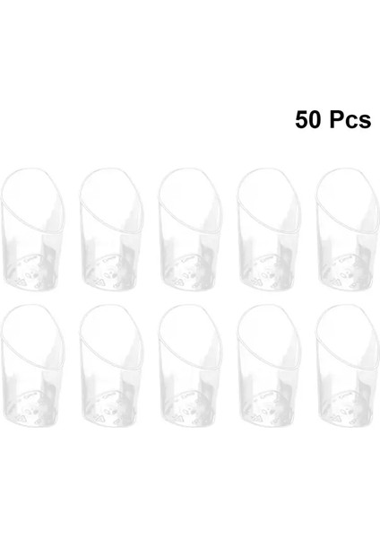 50 Adet Tarzı ml Şeffaf Eğimli Tiramisu Bardak Puding Fincan Tatlı Kabı Soğuk Gıda Tatlı Jöle Puding Mousse Cup (Yurt Dışından)