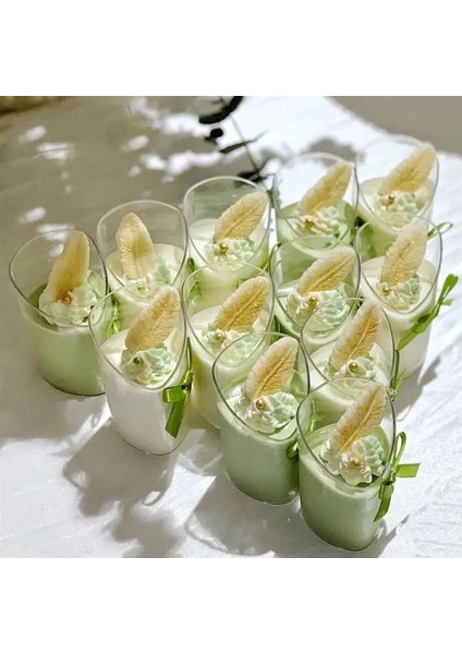 50 Adet Tarzı ml Şeffaf Eğimli Tiramisu Bardak Puding Fincan Tatlı Kabı Soğuk Gıda Tatlı Jöle Puding Mousse Cup (Yurt Dışından)
