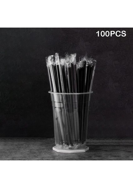 A-100 Adet Siyah Saman Stili Bar Cafe Home Ins Fotoğraf Içecek Suyu Fincan Kahve Fincanı Için Kapaklı ml Tek Kullanımlık Şeffaf Pet Süt Çay Bardağı (Yurt Dışından)