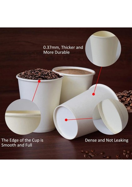 Beyaz Stil 50 Parça Oz Tek Kullanımlık Bardak Beyaz Kağıt Bardak Kahve Çay Veya Sıcak Çikolata Için Uygundur Ev ve Ofis Kullanımına Çok Uygun (Yurt Dışından) fırsatları