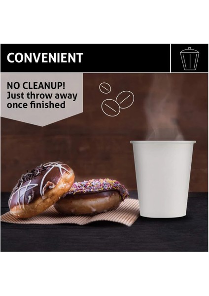 Beyaz Stil 50 Parça Oz Tek Kullanımlık Bardak Beyaz Kağıt Bardak Kahve Çay Veya Sıcak Çikolata Için Uygundur Ev ve Ofis Kullanımına Çok Uygun (Yurt Dışından) indirimleri