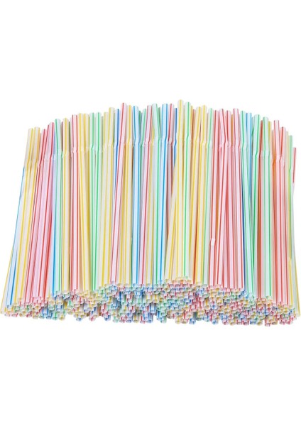 Çok Renkli 300 Adet Tarzı Adet Plastik Içme Pipetleri 8 Inç Uzun Çok Renkli Çizgili Yataklı Tek Kullanımlık Pipetler Parti Çok Renkli Gökkuşağı Samanı (Yurt Dışından) fiyatları