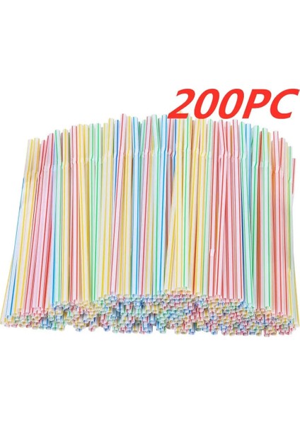 Bir Stil 200 Adet Straw Plastic 8 Inç Uzun Tek Kullanımlık Pipet Içecek Pipetleri Içecekler Için Tek Kullanımlık Esnek Pipet Rietjes Plastic (Yurt Dışından)