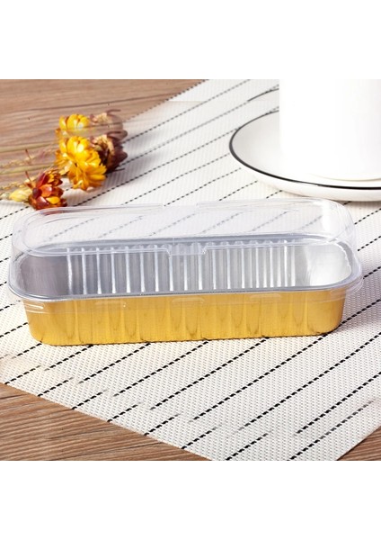 Fincan ve Kapak2 Tarzı 50 Parça Renkli Alüminyum Folyo Pişirme Kek Kutusu 200ML Dikdörtgen Küçük Teneke Bardak Peynir Tatlı Ekmek Paketleme Kapaklı Bardak (Yurt Dışından)