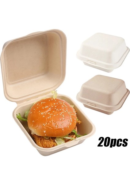 No.2 Tarzı Parçalanabilir Hamburger Kutusu Tek Kullanımlık Kaseler Hamurlu Kek Kutuları Öğle Yemeği Tepsisi Paket Servis Paketleme (Yurt Dışından)