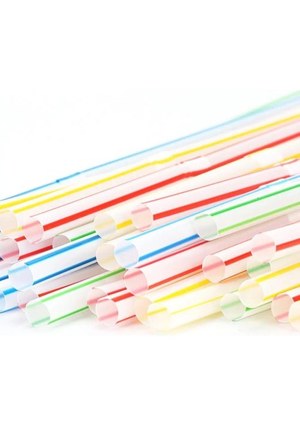 100 Adet Renk 6X260MM Stil Lastic Içme Pipetleri 8 Inç Uzun Çok Renkli Çizgili Bedable Tek Kullanımlık Pipetler Parti Çok Renkli Gökkuşağı Samanı (Yurt Dışından) modelleri