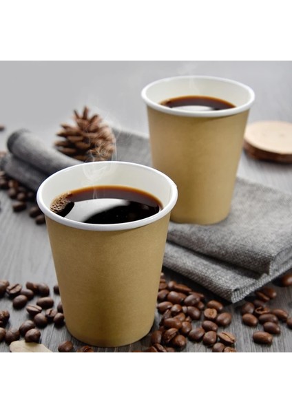 Siyah Şapka Stili 10 Parça 12OZ 400ML Kahve Karıştırma Çubuğu ve Kapaklı Tek Kullanımlık Kahve Kağıt Bardağı (Yurt Dışından)