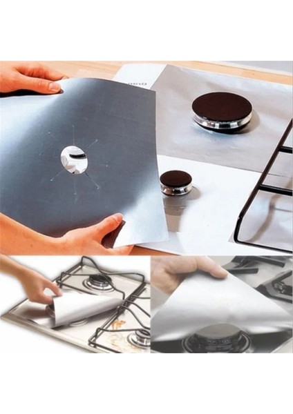 Siyah Stil Wsomıgo Black&sliver Yeniden Kullanılabilir Folyo Gazlı Ocak Ocak Koruyucu Astar Kapak Temizleme Mutfak Aleti Mutfak Aksesuarları-S (Yurt Dışından) fırsatları