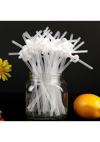 Şeffaf Stil 100 Adet 100 Adet 26*0.6 cm Siyah Tek Kullanımlık Saman Kokteyl Suyu Dıy Ev Partisi Düğün Doğum Günü Aile Için Payet Bükülebilir Renkli (Yurt Dışından)