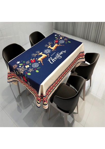 Bir Stil 140X180CM 2020 Yeni Yıl Noel Masa Örtüsü Mutfak Yemek Masası Süslemeleri Ev Dikdörtgen Parti Masa Noel Süsleri Kapakları (Yurt Dışından)