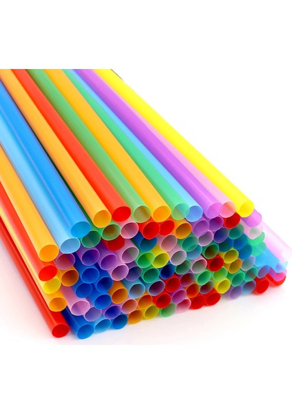 Düz Payet Stili 100 Adet Inci Kabarcık Süt Çay Smoothie Partisi Plastik Bar Aksesuarları Pipet Içecek Çok Renkli Içme Payet Plastik Payet (Yurt Dışından)