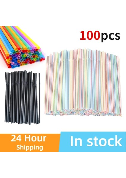 Düz Payet Stili 100 Adet Inci Kabarcık Süt Çay Smoothie Partisi Plastik Bar Aksesuarları Pipet Içecek Çok Renkli Içme Payet Plastik Payet (Yurt Dışından) fiyatları