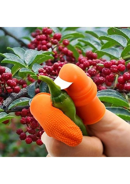 Turuncu Tarzı Tarımsal Yolma Cihazı Silikon Parmak Başparmak Bıçağı Parmak Karyolası ile Kesilmiş Sebze Bıçağı (Yurt Dışından)