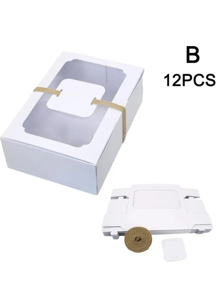 Beyaz Stil Kraft Kağıt Şeker Kutusu Favor Hediye Kutusu Pvc Şeffaf Pencere Çerezleri Kutuları Davranır Noel Yeni Yıl Düğün Parti Hediyeleri Kutuları (Yurt Dışından)