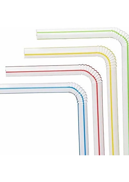 300 Adet Tarzı Adet Tek Kullanımlık Plastik Içme Pipetleri Çok Renkli Çizgili Bükülebilir Dirsek Içecek Pipetleri Parti Için Doğum Günü Kutlaması (Yurt Dışından) fırsatları