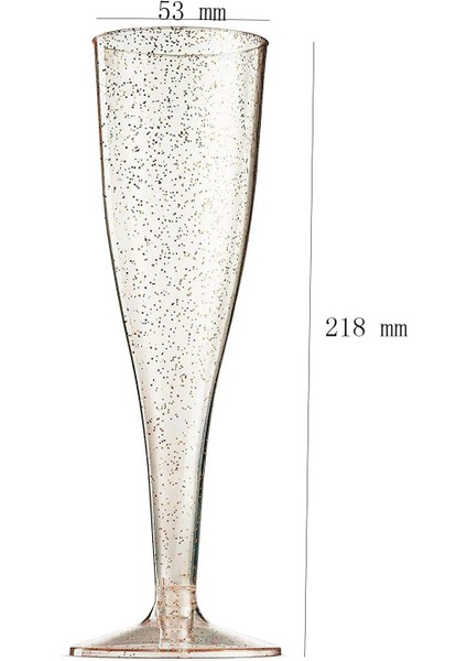 Gül Altın Tarzı 24 Adet 6.5oz 200ML Limit Tek Kullanımlık Plastik Şarap Cam Parti Düğün Şampanya Flüt Kadeh Kokteyl Bardağı (Yurt Dışından)