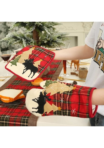 Eldiven Tarzı Anti-Sıcak Mutfak Eldivenleri Noel Mikrodalga Potholder Yalıtım Barbekü Eldivenleri Sıcak Fırın Pişirme Eldivenleri Yalıtım Pedleri (Yurt Dışından) fiyatları
