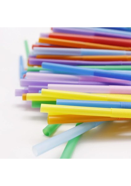 100 Adet Renkli Stil Parti Düğün Kutlamaları Için Çok Renkli Pipet Ekstra Uzun Plastik Içme Pipetleri Bar Suyu Içme Malzemeleri (Yurt Dışından)