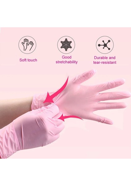 50 Adet Pembe Stil L Beden Adet Kullanımlık Nitril Eldivenler Lateks Eldivenler Su Geçirmez Temizlik Eldivenleri Ev Bahçe Laboratuvarı Mutfak Aksesuarları (Yurt Dışından) indirimleri