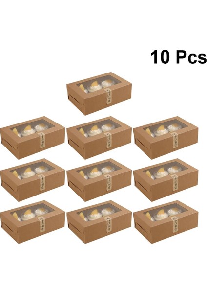 Haki Stili Boşluk Kupası Kek Kutuları ve Şeffaf Pencereli Ambalaj Kutusu Muffin Box Konteyner Kek Tutucu Cupcake Ambalaj Kutusu Tatlı (Yurt Dışından)