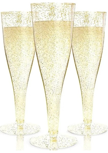 Gül Altın Tarzı 24 Adet 6.5oz 200ML Limit Tek Kullanımlık Plastik Şarap Cam Parti Düğün Şampanya Flüt Kadeh Kokteyl Bardağı (Yurt Dışından) fırsatları