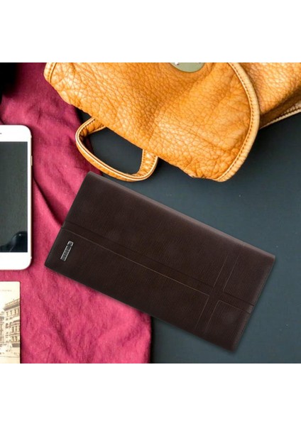 Deabolar Erkek Moda Premium Uzun Stil Cüzdan Gençler Para Kahverengi Çanta Yurt Dışından