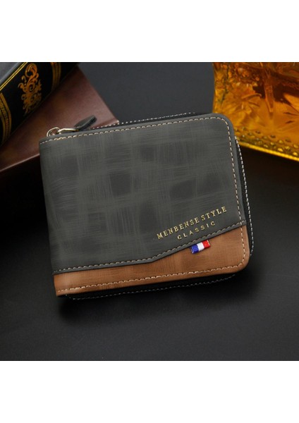 Yeni Erkek Cüzdan Moda Buzlu Büyük Kapasiteli Cüzdan Fermuarlı Çanta Bozuk Para Cüzdanı Erkek Kısa Zincirli Cüzdan Yurt Dışından